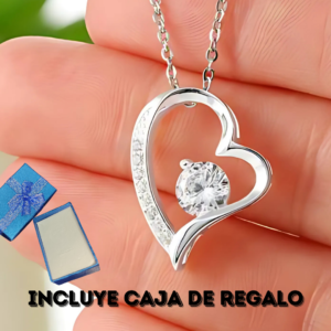 Collar Corazón Acero Inoxidable + Caja de Regalo