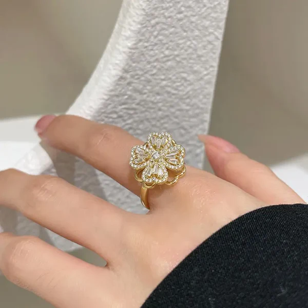 Anillo Trebol Corazon Giratorio +Cajareg - Image 2