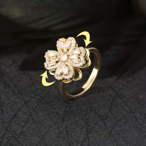 Anillo Trebol Corazon Giratorio +Cajareg - Image 3