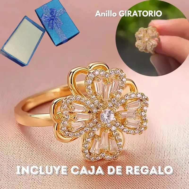 Anillo Trebol Corazon Giratorio +Cajareg - Image 4